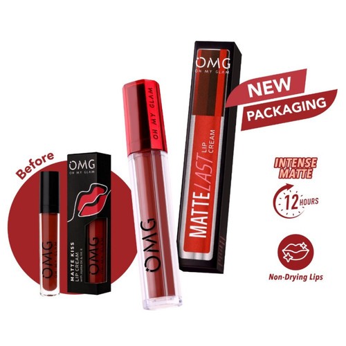 OMG Oh My Glam Matte Kiss Lip Cream 3.5g ( lipstick lipstik lipcream )