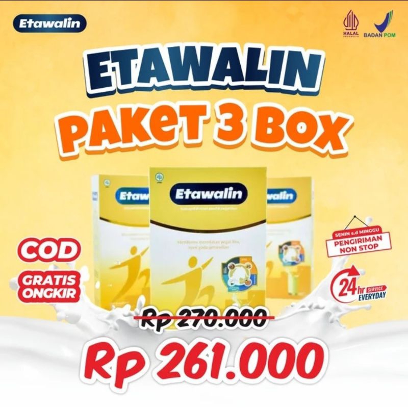 

Etawalin Susu original Etawa Nyeri Sendi Ori Paket 3 Box