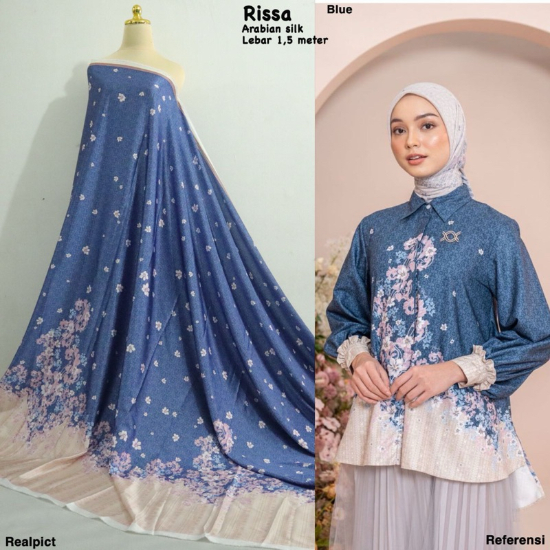 kain arabian silk | kain motif meteran | motif rissa | bahan meteran sarimbit