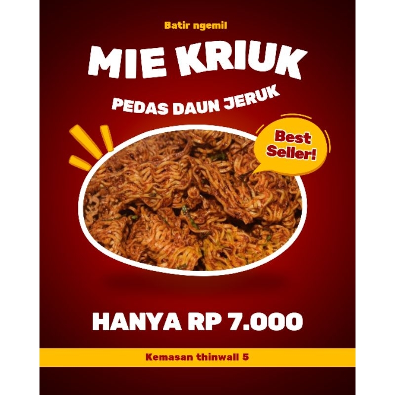 

MIE KRIUK / PEDAS MANIS DAUN JERUK thinwal 500ml / MIE LIDI / MIE KREMES
