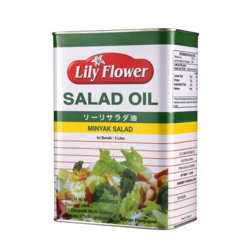 

Lily Flower Salad Oil 3L / Minyak Salad / Minyak Goreng