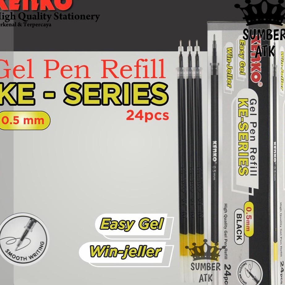 

PROMO SEMANGAT Refill Pen Kenko Easy Gel 1 BOX 24 PCS HITAM dan BIRU KE Series Isi Pulpen Isi Ulang Pen