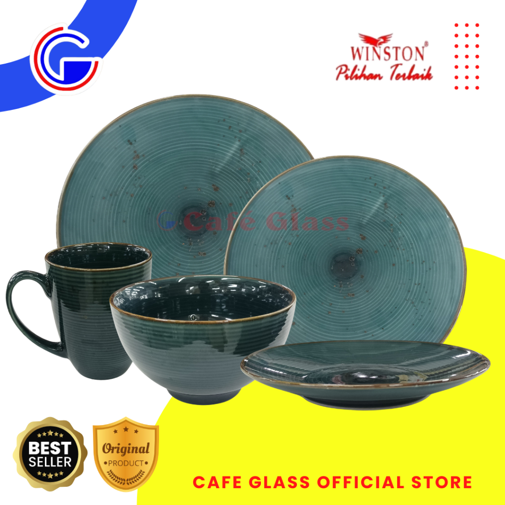 DINNER SET KERAMIK | EMERALD JAPANESE CERAMIC TABLEWARE | PIRING/MANGKOK/MUG GIFT SET