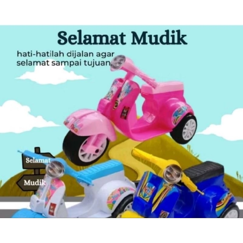 PRELOVED MAINAN ANAK VESPA MINI ANAK MUSIK LAMPU / SEPEDA VESPA ANAK MINI MUSIK