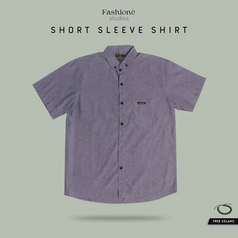 Kemeja Pria Lengan Pendek Polos Bahan Oxford Hem Cowok Short Sleeve Kelambi Laki Laki Klambi Premium