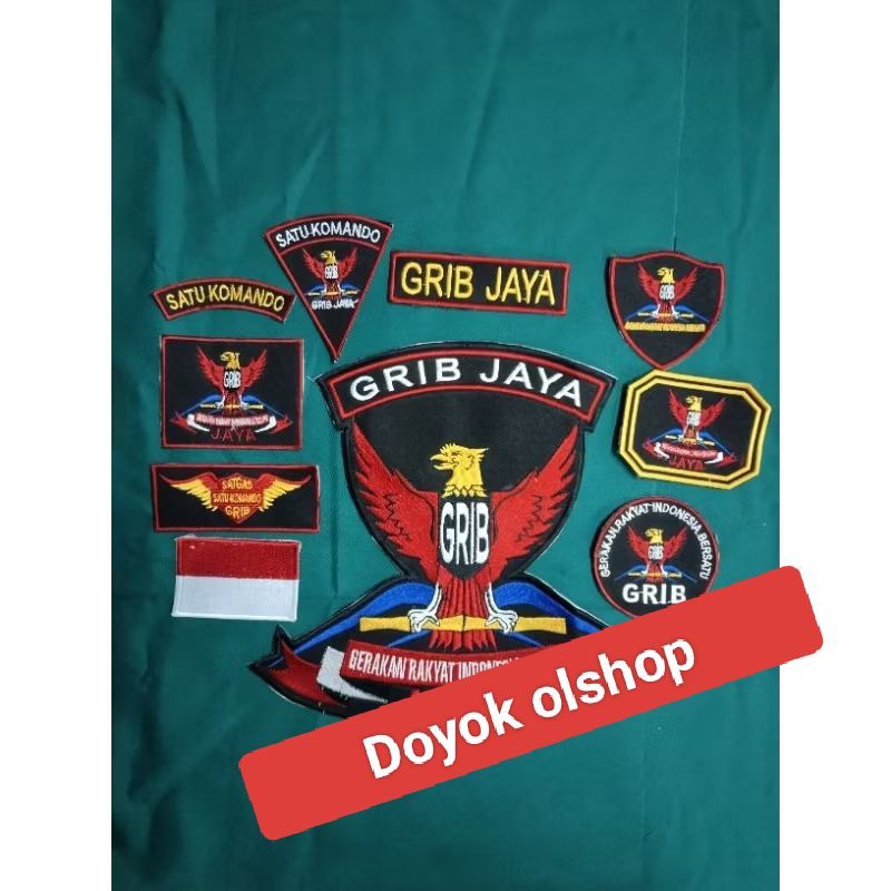 1 set logo grib jaya betge gribjaya logo bordir grib jaya logo ormas grib betge ormas grib logo bord