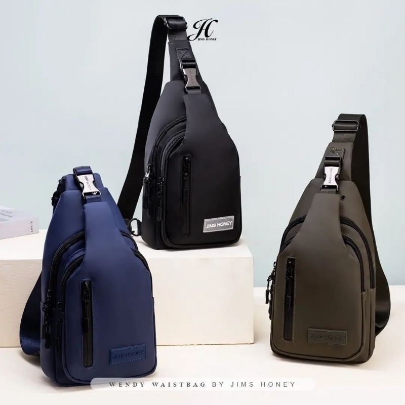 WENDY WAISTBAG JIMS HONEY TAS COWOK SELEMPANG ANTI AIR KEREN KECE MACHO SLING BAG WAIST BAG PRIA LAK