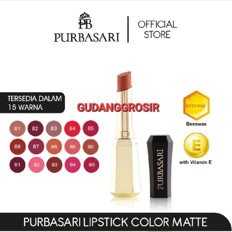 Purbasari Lipstick Color Matte/Lipstick Matte/Lipstick Tahan 12jam
