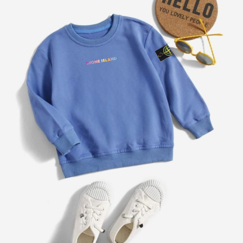 CREWNECK STONEISLAND USIA 1-12TAHUN / OUTERWEAR STONEISLAND DENIM TEKS SABLON BAHAN PREMIUM