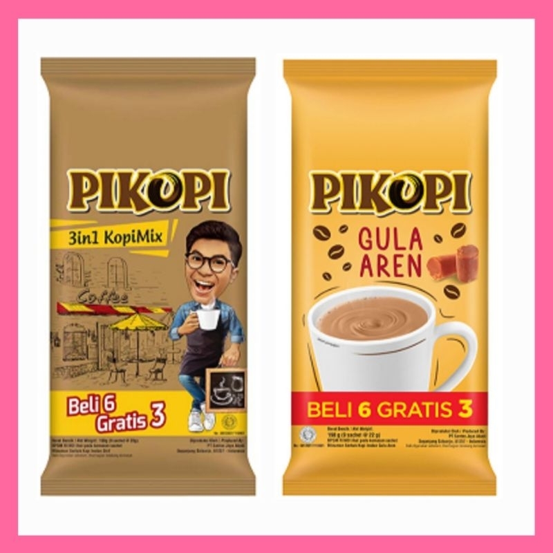 

kopi sachet pikopi gula aren instan 3 in 1 mix isi 9 x 20gr