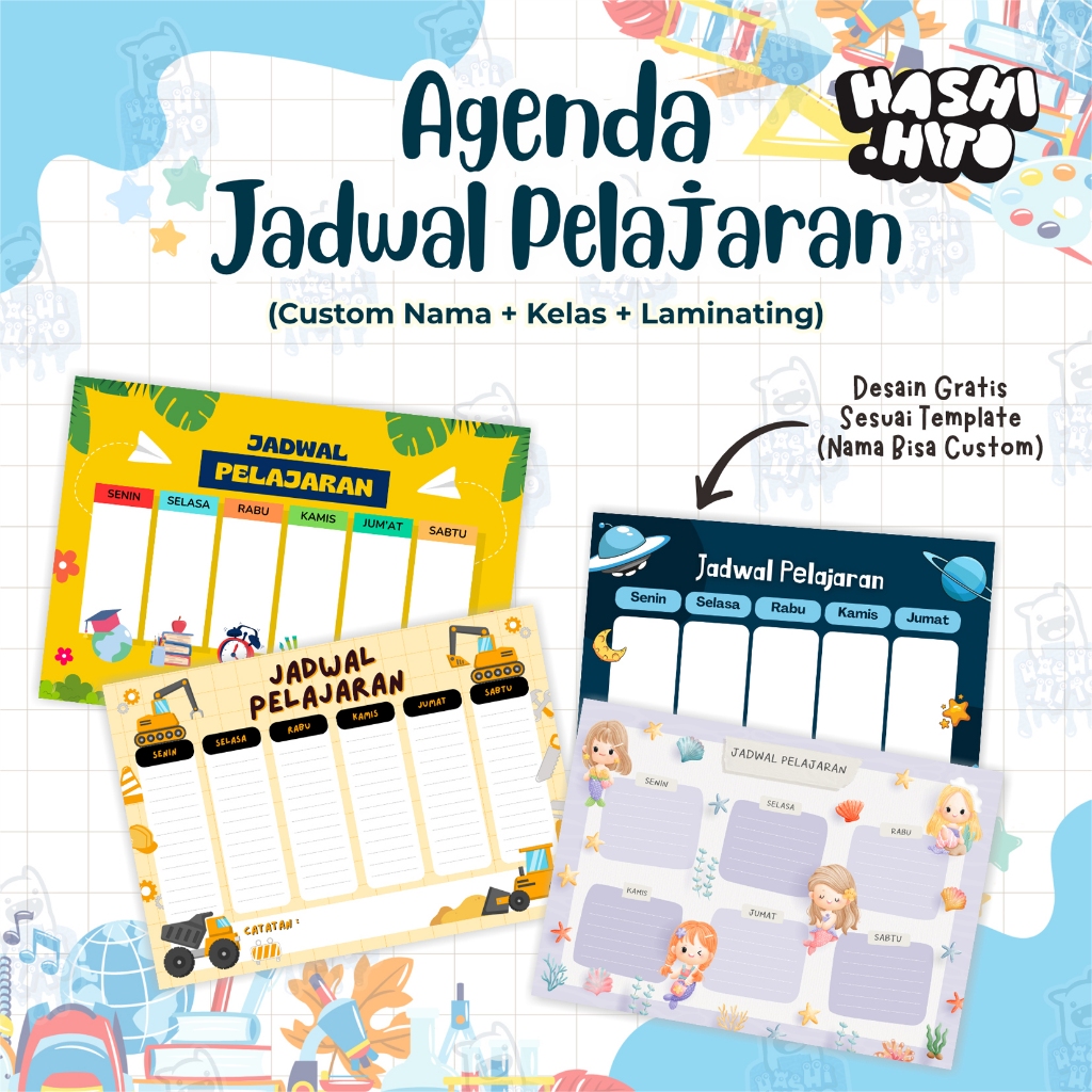 JADWAL PELAJARAN CUSTOM / JADWAL PELAJARAN / JADWAL MURID / CLASS SCHEDULE / JADWAL / JADWAL SISWA /