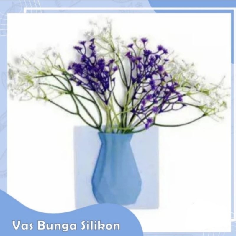 Vas Bunga Silikon Magic Tempel Kaca Dinding Kulkas Dekorasi Rumah