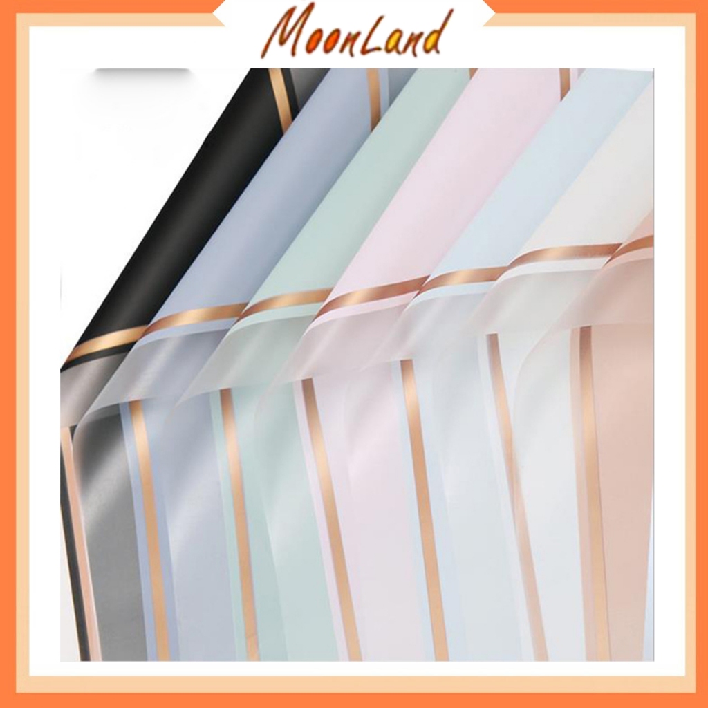 

20 Lembar Kertas bunga cellophane flower wrapping Paper Varian List Gold Frame Transparan Florist KB6013