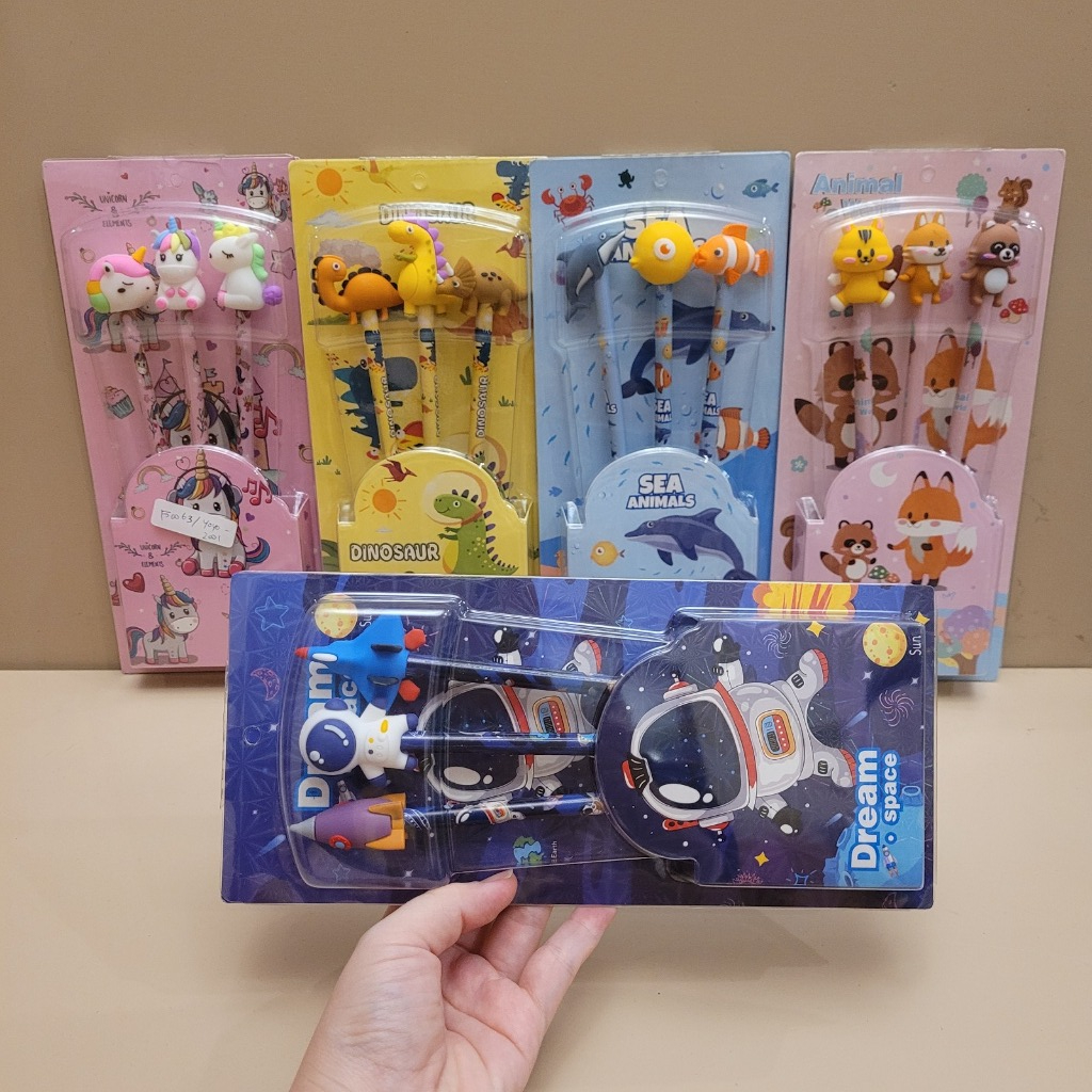 

SET ALAT TULIS SEKOLAH PENSIL 3PCS KARAKTER MINI STATIONERY FS0063