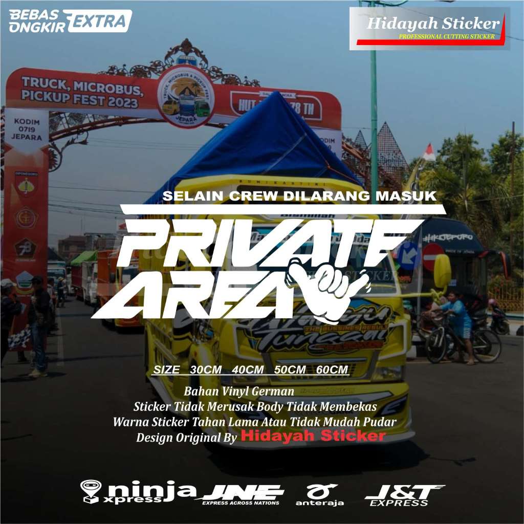 HIDAYAH STICKER TERBARU PRIVATE AREA STICKER KACA TRUK PICK UP STICKER KACA SAMPING DEPAN BELAKANG