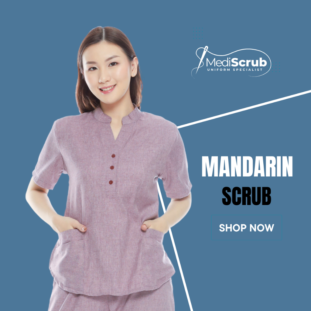 MEDISCRUB - MANDARIN SCRUBS - Baju Jaga OK Dokter Perawat Medical Uniform