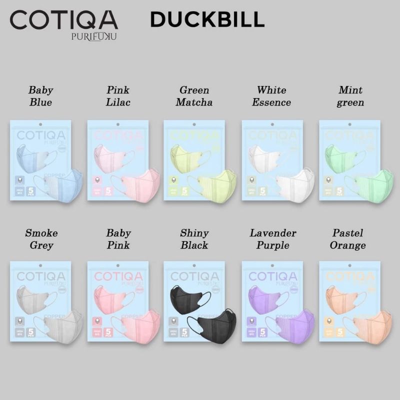 Masker Duckbill COTIQA 4ply Copper oxide premium mask isi 5pcs