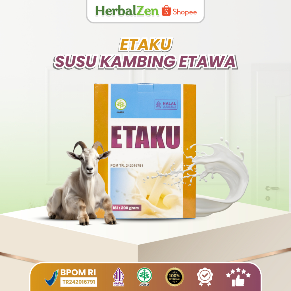 

Etaku Susu Kambing Etawa 200 gr ASLI Original Bpom & Halal MUI