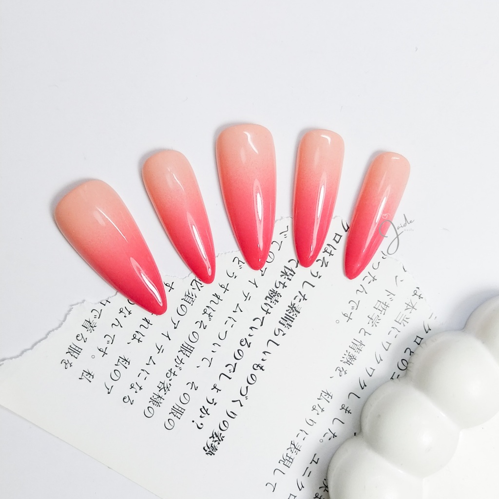 JAIDE - Press On Nails Handmade | Fake Nails | Kuku Palsu Premium Nezuko Anime Cosplay Nails (Gel Po
