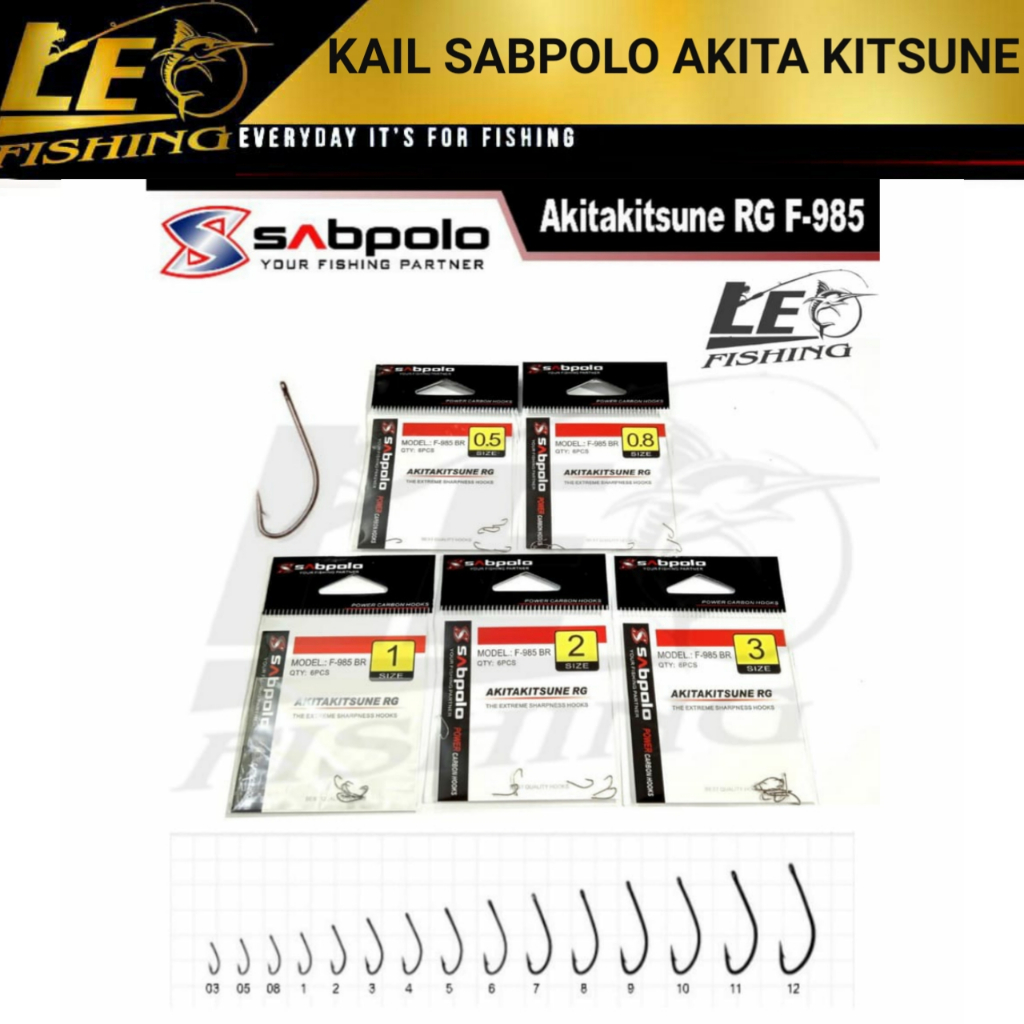 KAIL SABPOLO TIPE SODE DAN AKITA KITSUNE SIZE 0.1 0.3 0.5 0.8 1 1.5 2 3