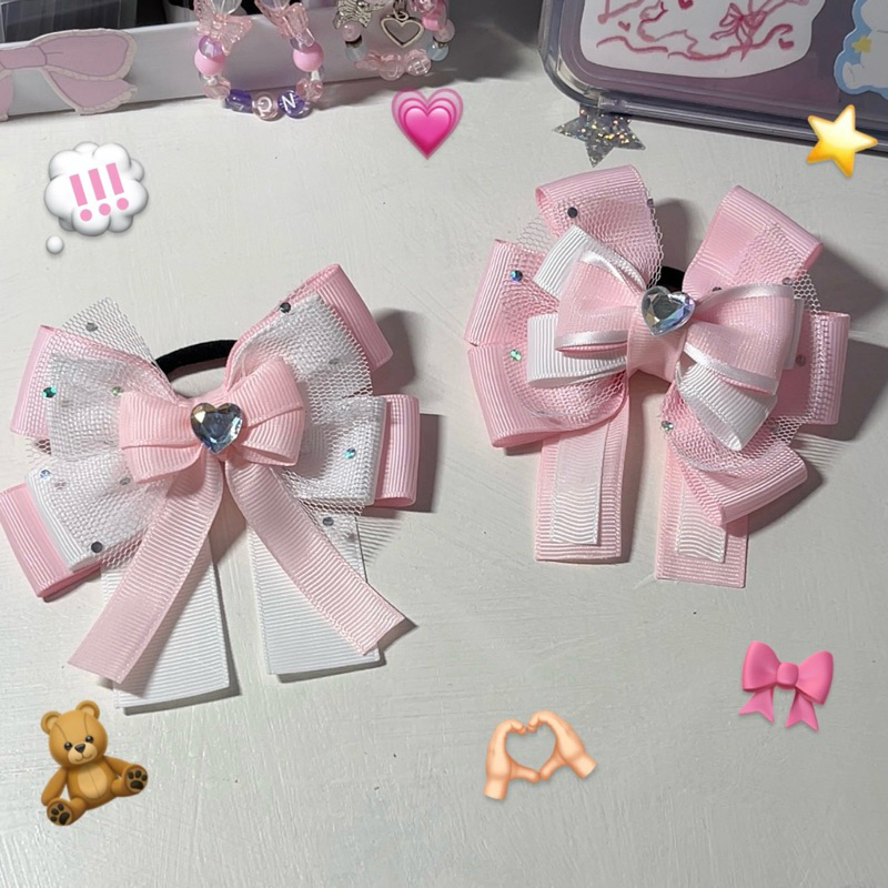 

ribbon pita lightstick ls pink merah muda kpop ive twice red velvet snsd viviz stayc apink newjeans