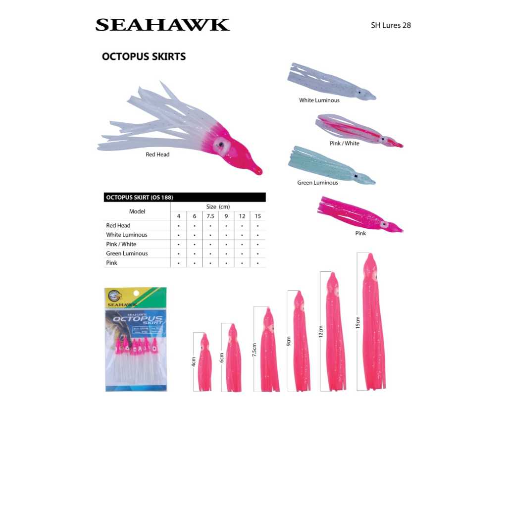 Umpan Pancing SEAHAWK OCTOPUS SKIRT 9 CM