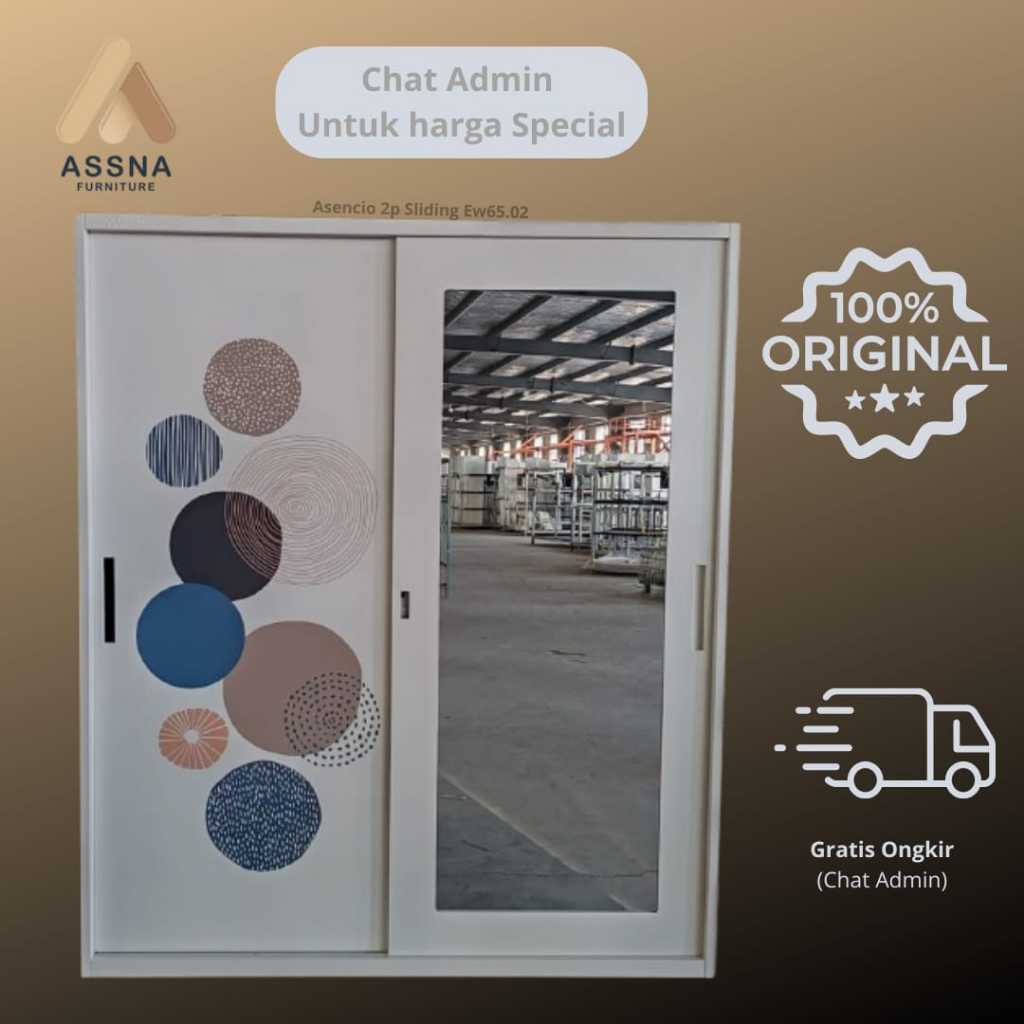 Lemari Baju Besi pintu sliding asencio Ew 65 – 02