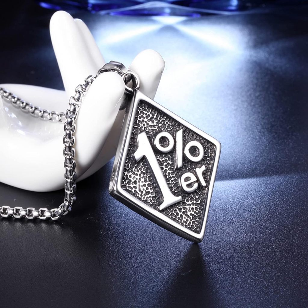 Kalung 1% er Stainless Premium / One Percenter Biker Club Pendant With Necklace For Men / 1%ER Kalun