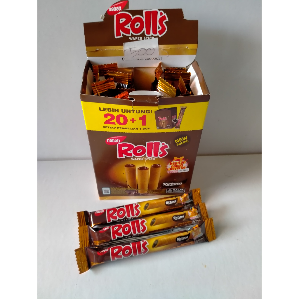 

Nabati Rolls / ROLLS ( Box ) / Richeese Nabati Roll Chocolate Coklat Wafer Stick