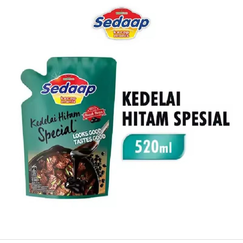 

Sedaap Kecap Manis Kedelai Hitam Spesial Pouch 520ml / 728gr