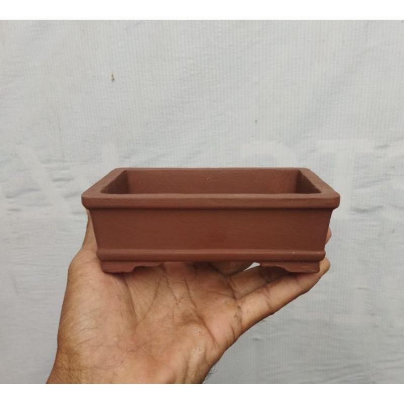Pot Mame Bonsai Persegi Panjang Semen