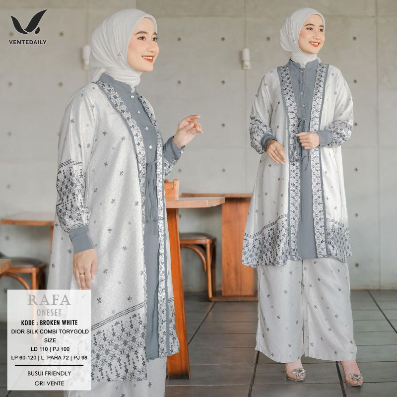 ORIGINAL TULUS SIGNATURE SETELAN LONG TUNIC KULOT SILK MOTIF | ONESET BY VENTE DOBBY CRINKLE