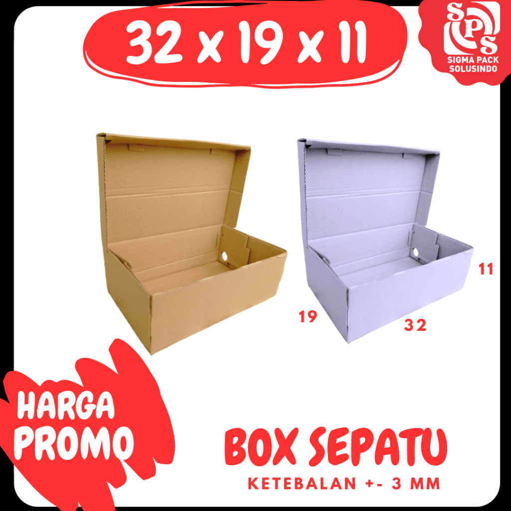 

Box Sepatu 32x19x11 Kardus Packing Kotak Sandal Kemasan Karton