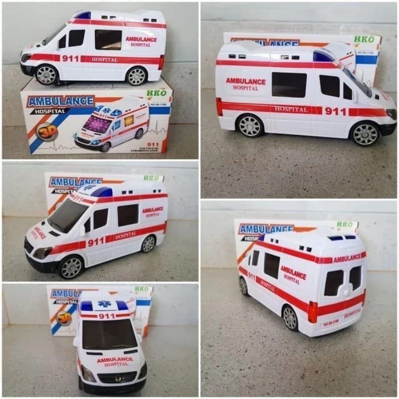 Mainan Mobil ambulance bunyi sirine dan lampu