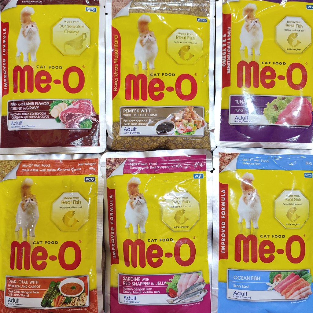Meo Sashet Pouch Cat Food Meo makanan Basah Kucing Dewasa