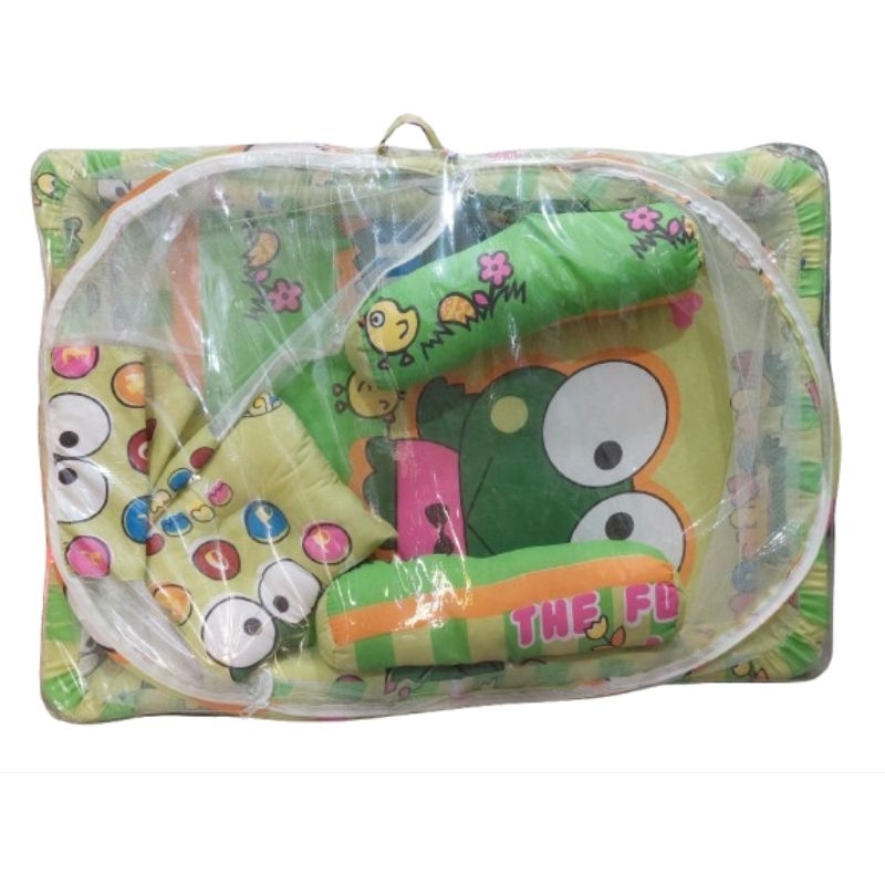 kasur bayi kelambu / tempat tidur bayi kelambu / tilam bayi kelambu free bantal dan guling