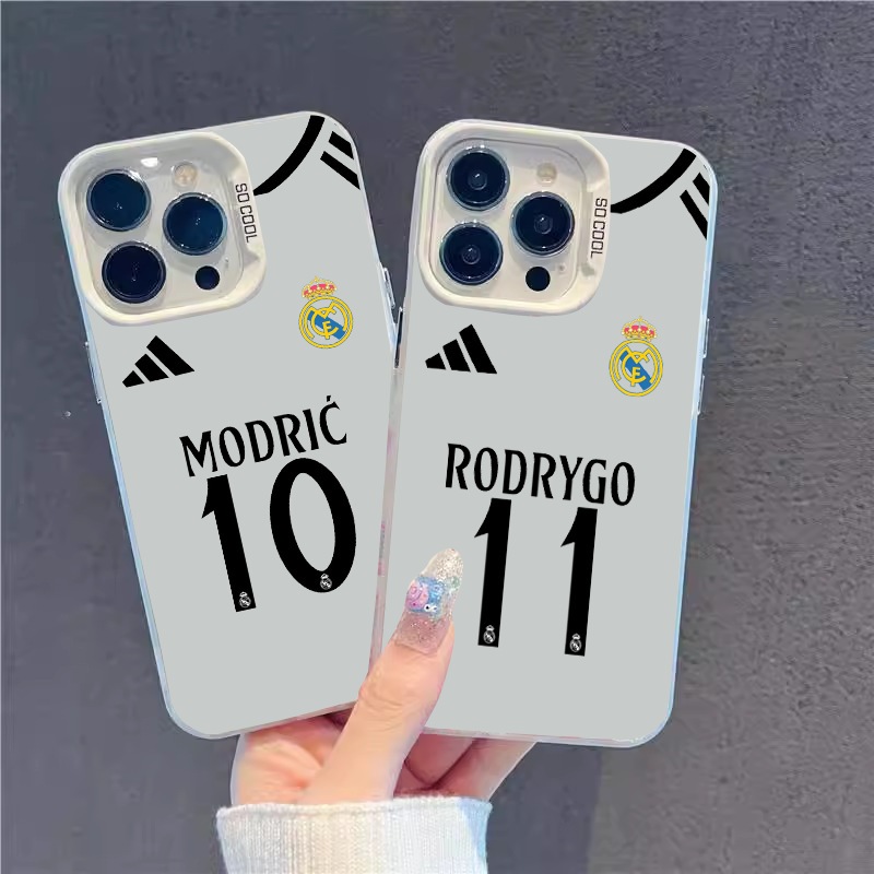 Case IMD Hybird Plate Hologram Bergambar Squad Real Madrid For iPhone 11 12 13 14 15 PRO PLUS PROMAX