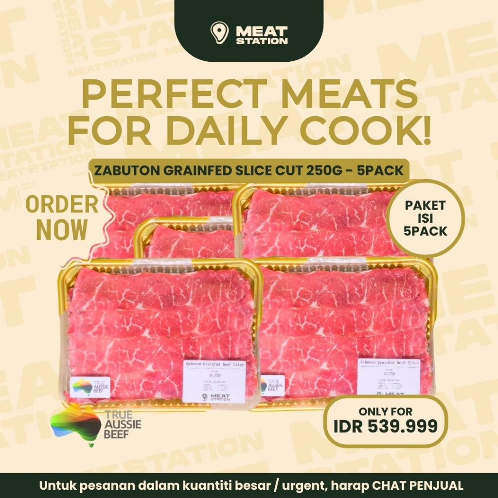 

Bundle Zabuton Grainfed Beef 250g 5pack / Paket Daging Sapi Impor untuk masak / Best Deal Beef Package / AUS Beef