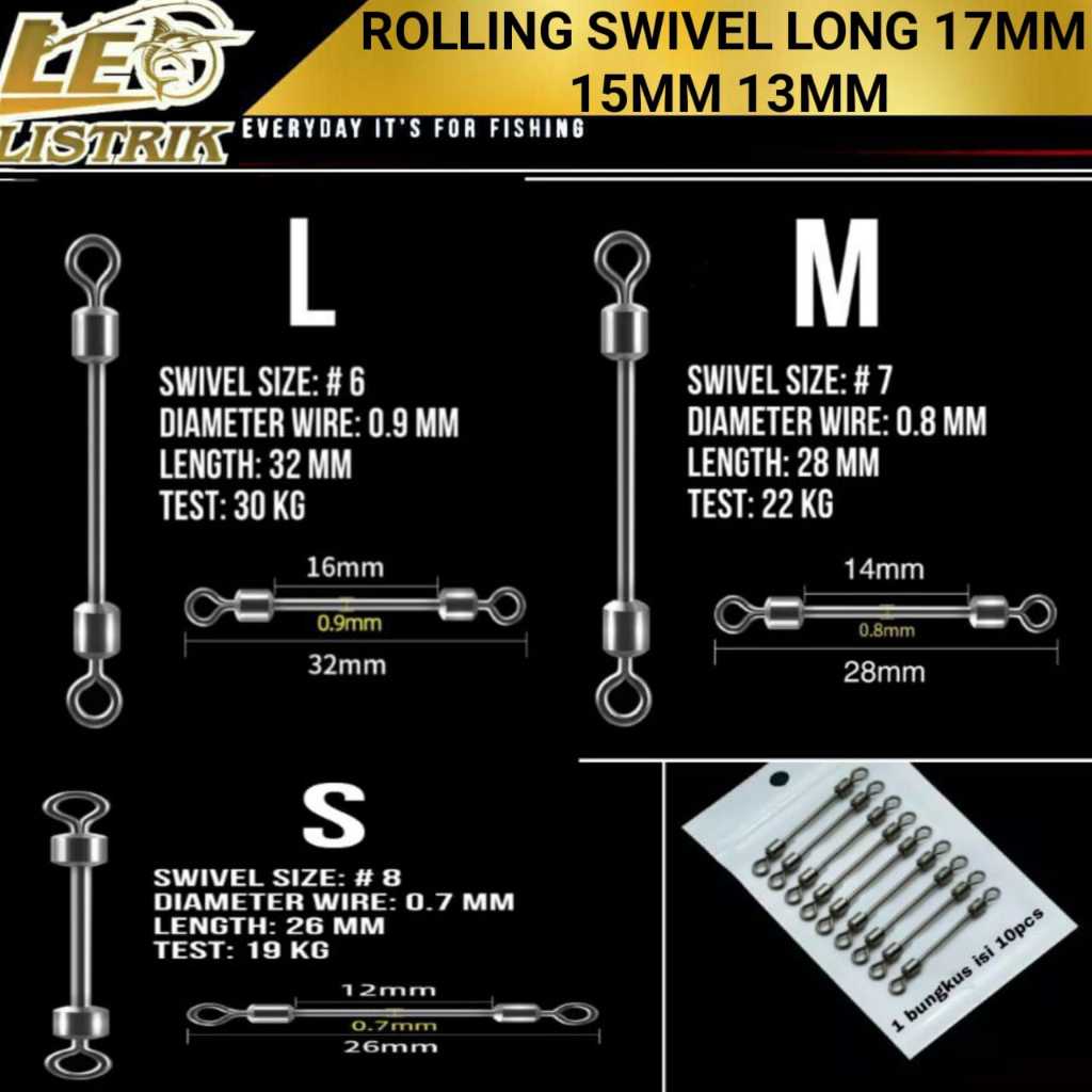 KILI KILI PANCING STAINLESS STEEL ROLLING SWIVEL (RSLLF) STAINLESS STEEL KILIKILI PANCING TERLASIR