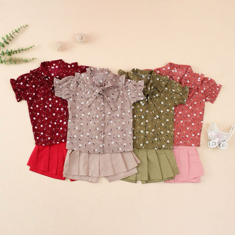 Setelan Anak Amora One Set Katun Crinkle