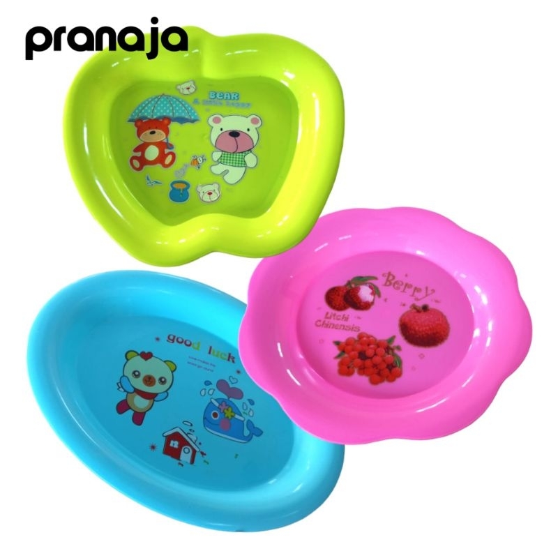 6 Pcs Piring Plastik Kecil Lucky Star / Piring Karakter / Piring Kue / Lepek Tatakan Gelas Plastik K