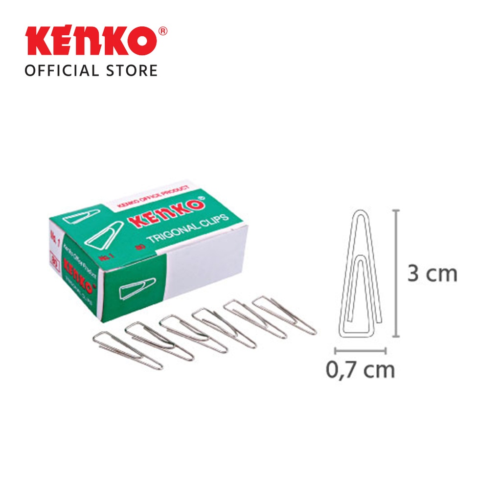 

Paper Clip Kertas No. 1 Trigonal - KENKO - Pack
