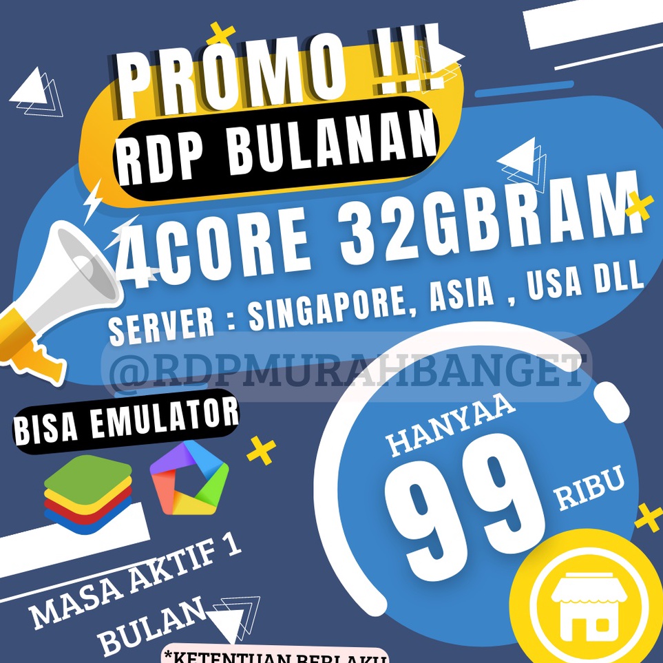 RDP MURAH BULANAN AWET AMANAH SUPPORT EMULATOR