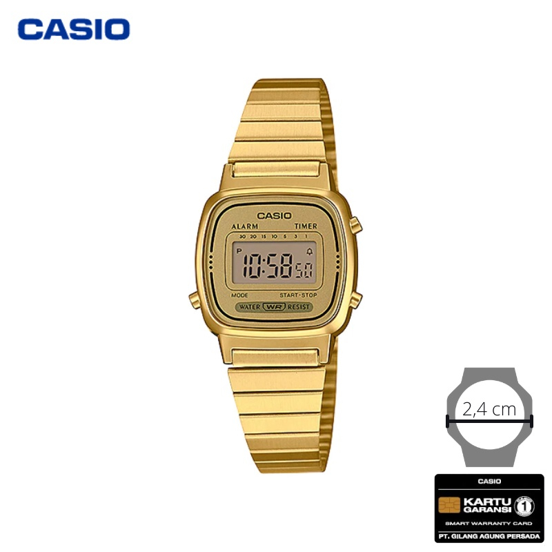 JAM TANGAN CASIO WANITA CASIO LA-670WGA-9 / LA670WGA GOLD CASIO ORIGINAL