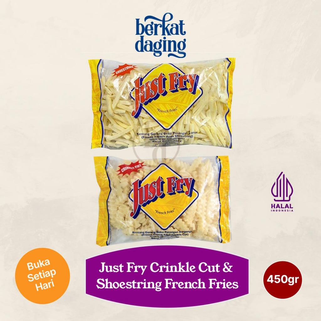 

French Fries Shoestring Cut / Crinkle Just Fry - Kentang Goreng Potato Stick Stik - Berkat Daging Berkatdaging