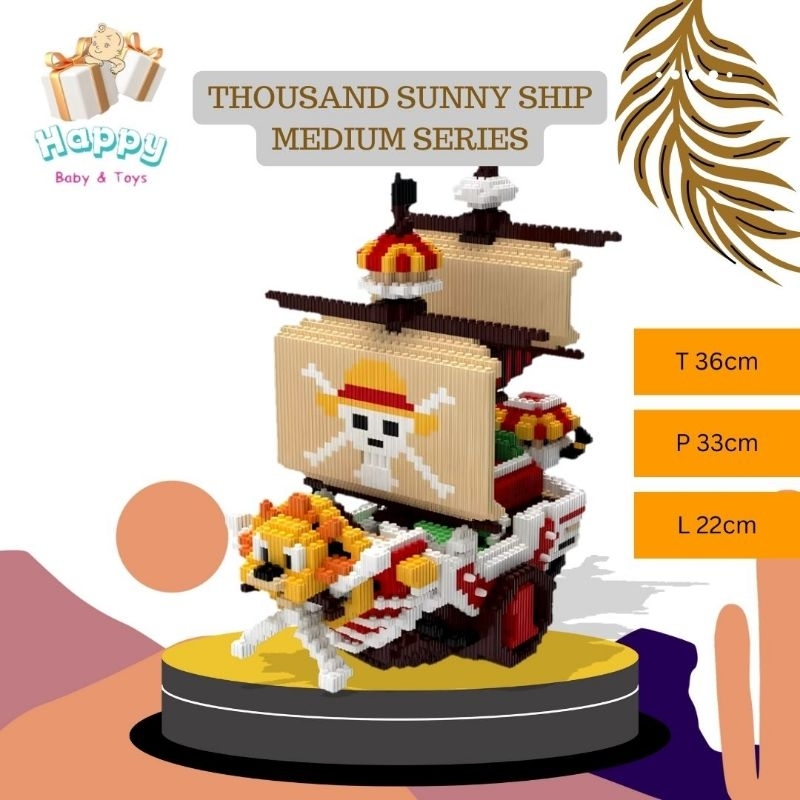 nano block/bricks/lego medium series thousand sunny/kapal luffy/one piece