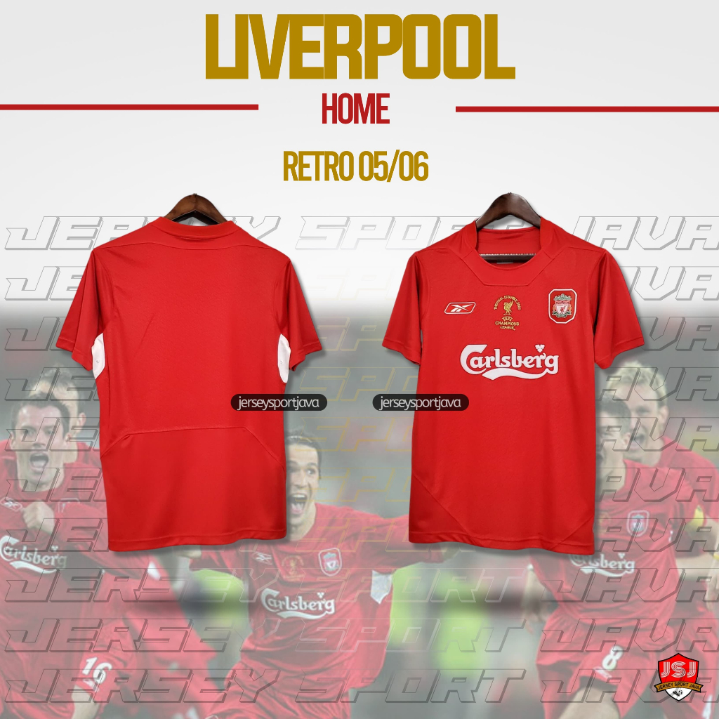 ( READY STOK ) JERSEY VINTAGE / JERSEY RETRO BAJU BOLA JERSEY RETRO LIVERPOOL HOME 2005 JUARA LIGA C