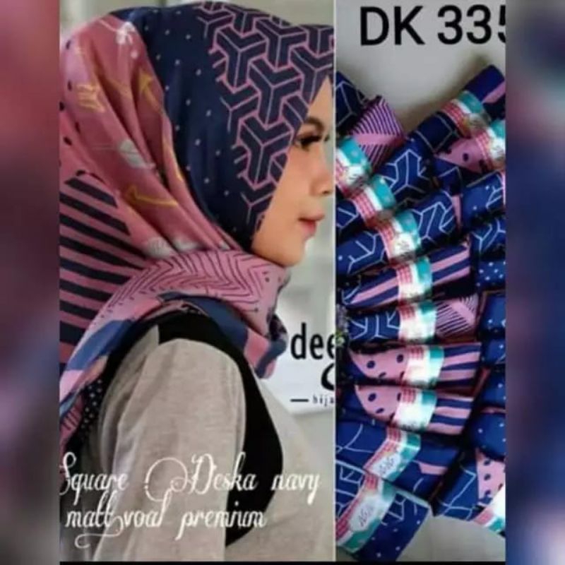 COD Hijab segi empat motif DESKA PINKY