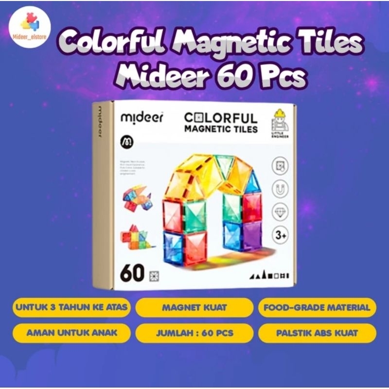 MIDEER COLOURFUL MAGNETIC TILES