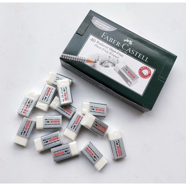 

FABER CASTELL Penghapus Pensil Kecil Dust-Free Warna Putih Tersedia 1 Pack / 20 Pcs / 10 Pcs